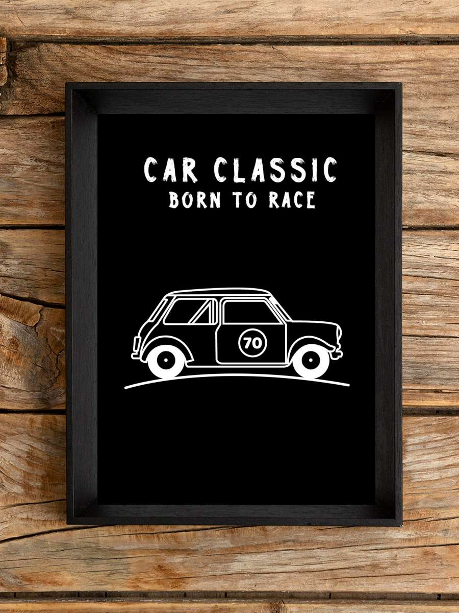 Car Classic Araba Tablo Siyah Çerçeveli Araba Poster Duvar Tablo