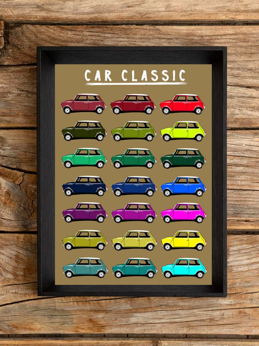 Classic Collection  Araba Tablo Siyah Çerçeveli Araba Poster Duvar Tablo