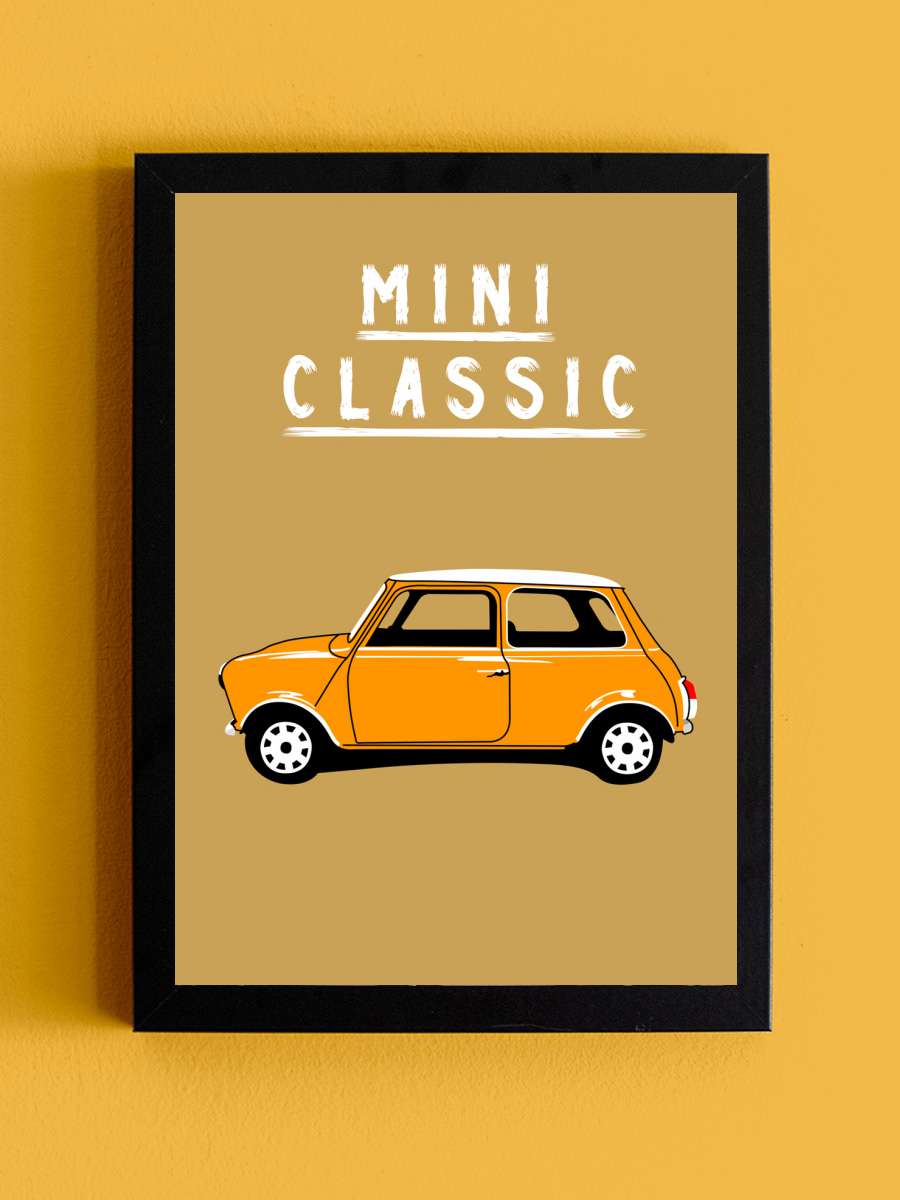 Mini Classic  Araba Tablo Siyah Çerçeveli Araba Poster Duvar Tablo