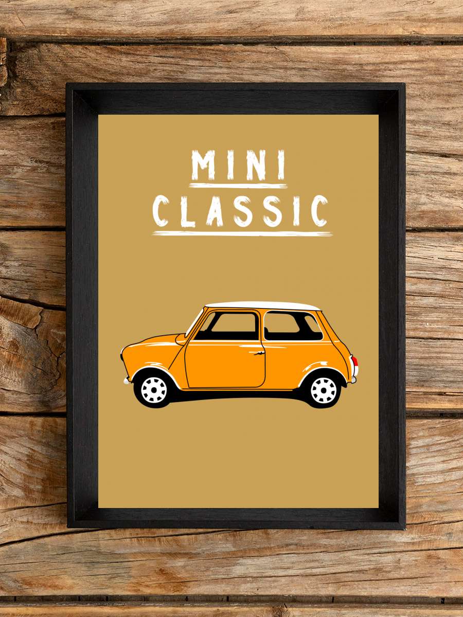 Mini Classic  Araba Tablo Siyah Çerçeveli Araba Poster Duvar Tablo