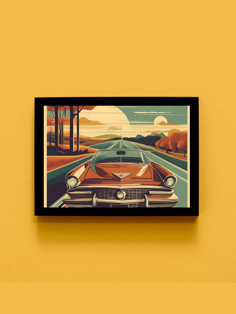 Retro Car Araba Tablo Siyah Çerçeveli Araba Poster Duvar Tablo