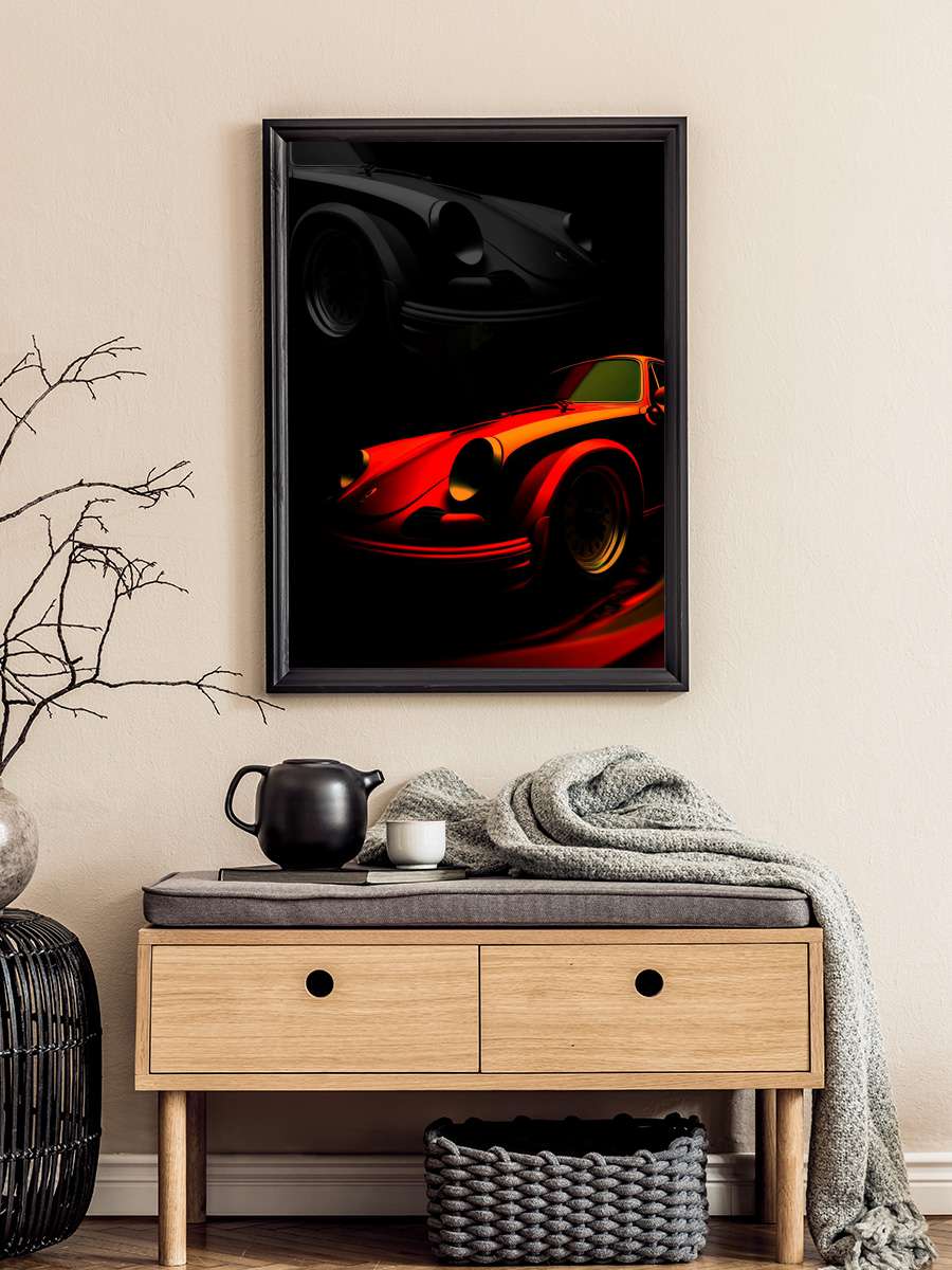 Minimalist Classic Car Araba Tablo Siyah Çerçeveli Araba Poster Duvar Tablo