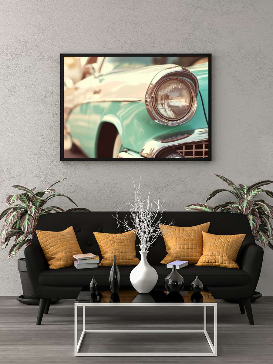 California Dreaming - Vintage… Vintage Car Vibes Araba Tablo Siyah Çerçeveli Araba Poster Duvar Tablo