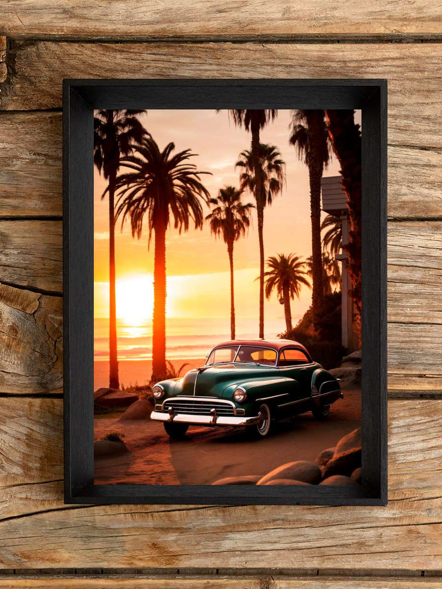 California Dreaming - Nostalgic… Nostalgic Nocturne Araba Tablo Siyah Çerçeveli Araba Poster Duvar Tablo