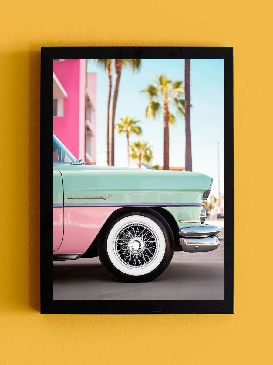 California Dreaming - L.A Retro… Retro Car Araba Tablo Siyah Çerçeveli Araba Poster Duvar Tablo