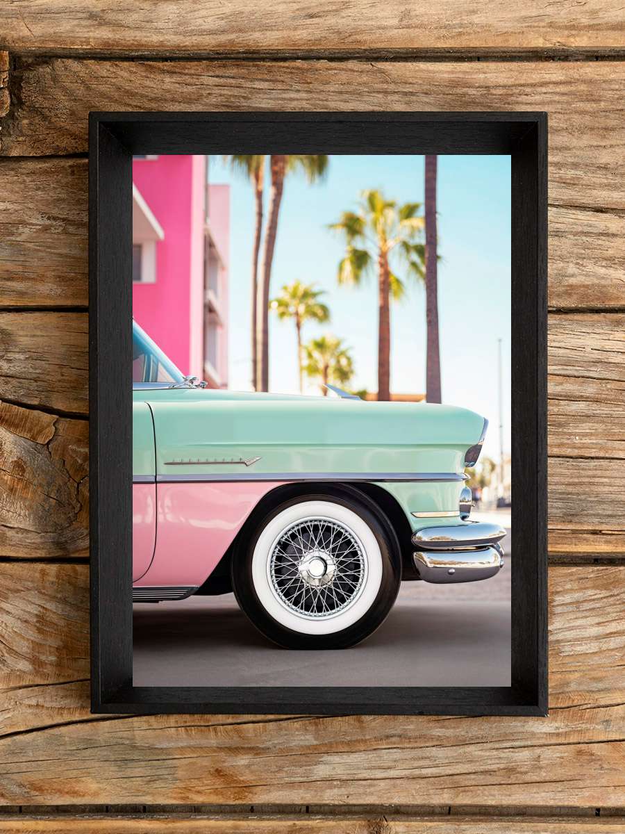 California Dreaming - L.A Retro… Retro Car Araba Tablo Siyah Çerçeveli Araba Poster Duvar Tablo