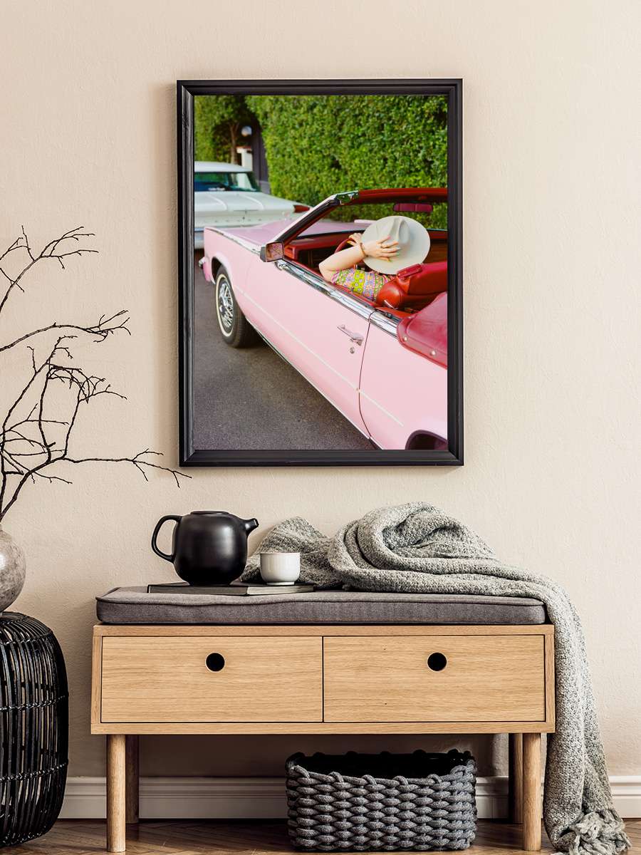 Pink Cadillac III Araba Tablo Siyah Çerçeveli Araba Poster Duvar Tablo