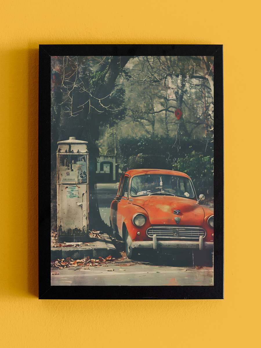 Vintage Car Retro Poster Araba Tablo Siyah Çerçeveli Araba Poster Duvar Tablo