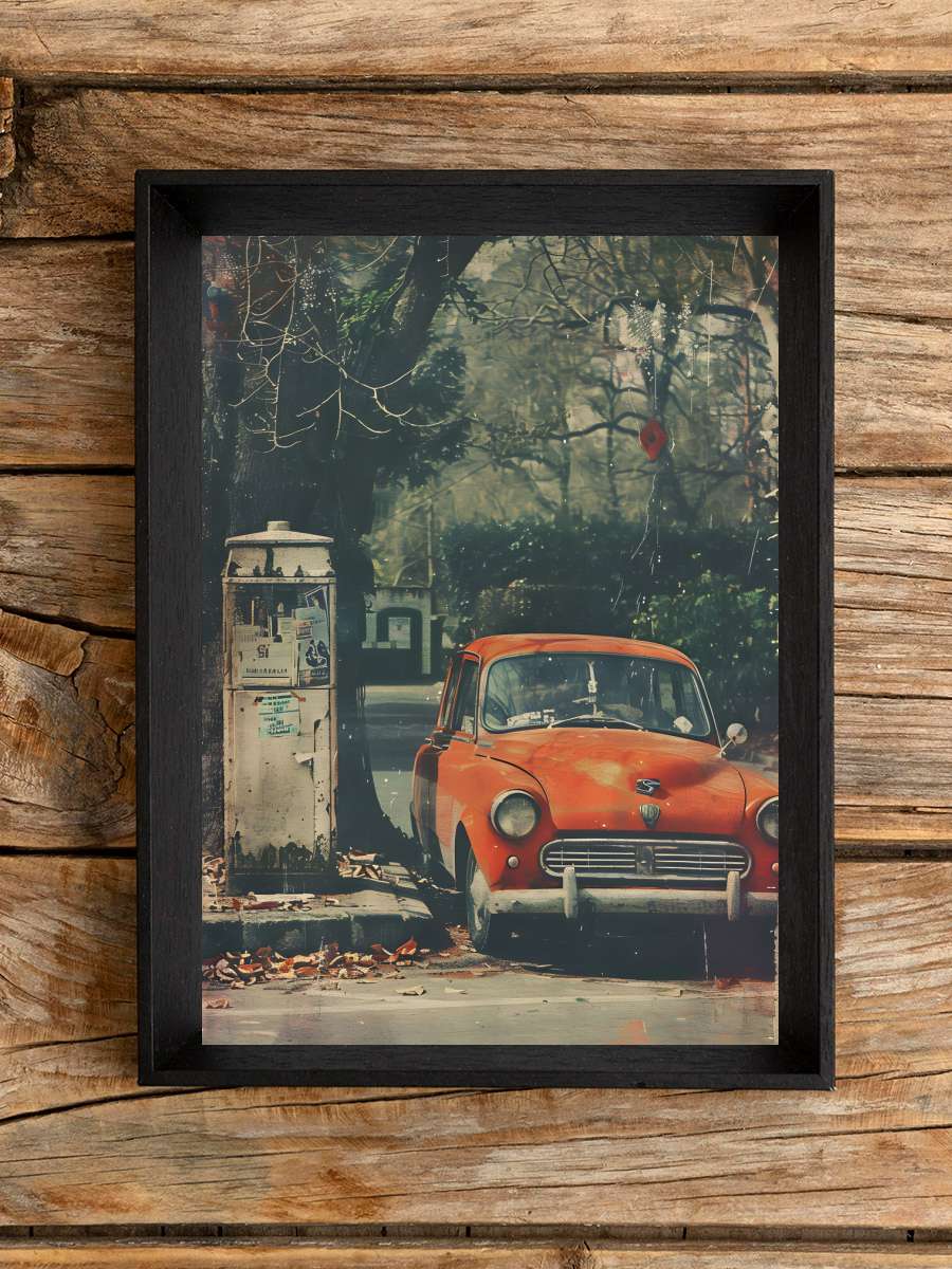 Vintage Car Retro Poster Araba Tablo Siyah Çerçeveli Araba Poster Duvar Tablo