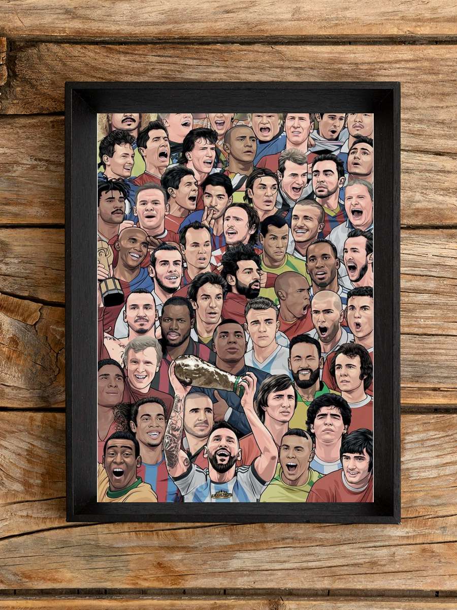 Legends - Football Greatest!S Futbol Tablo Siyah Çerçeveli Futbolcu Poster Duvar Tablo