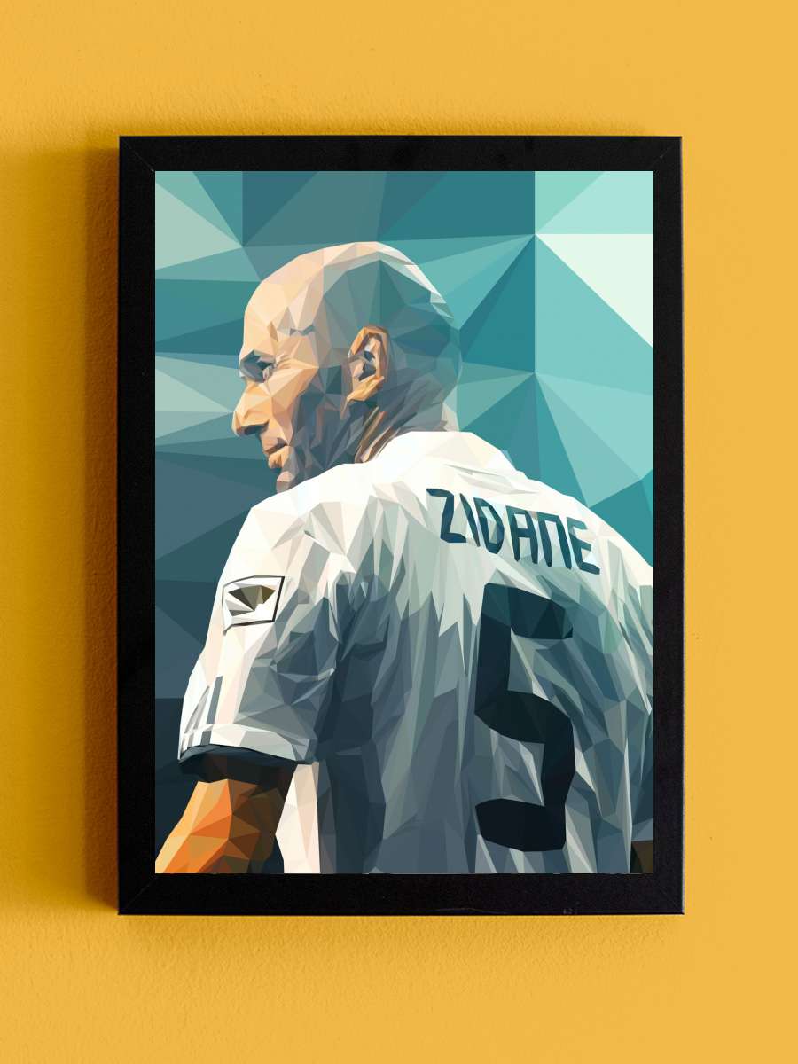 Zidane  Futbol Tablo Siyah Çerçeveli Futbolcu Poster Duvar Tablo