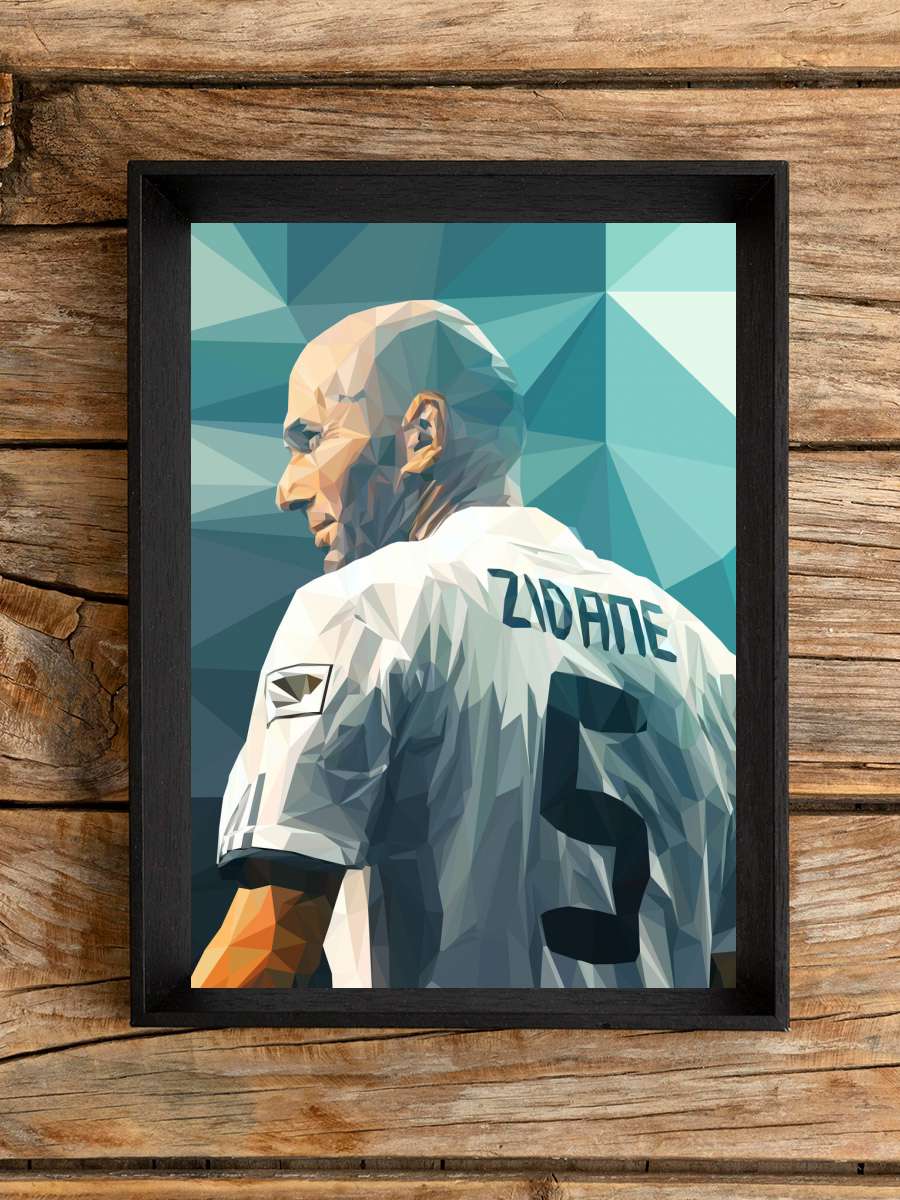 Zidane  Futbol Tablo Siyah Çerçeveli Futbolcu Poster Duvar Tablo