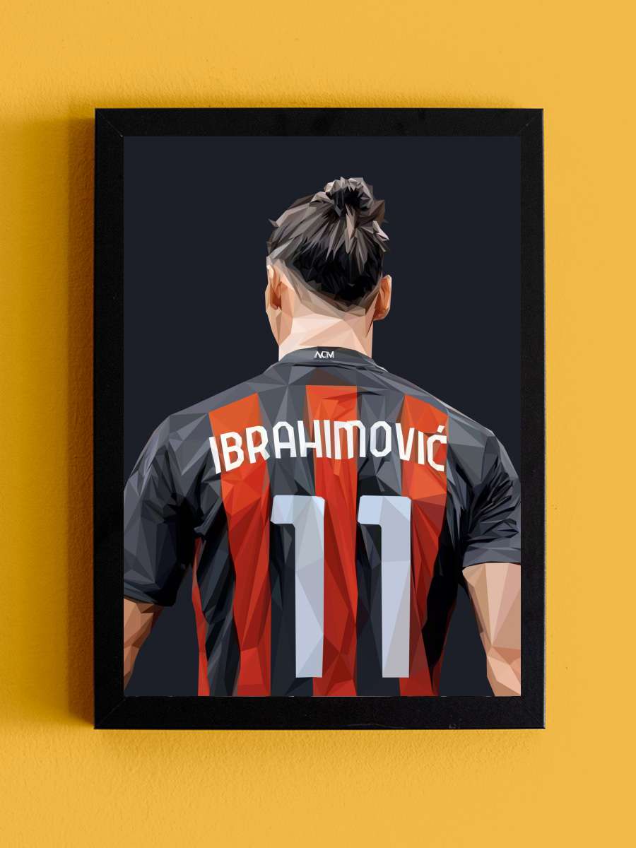 Ibrahimovic  Futbol Tablo Siyah Çerçeveli Futbolcu Poster Duvar Tablo