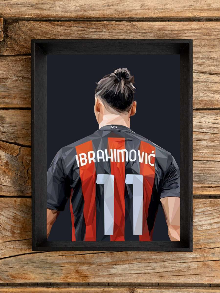 Ibrahimovic  Futbol Tablo Siyah Çerçeveli Futbolcu Poster Duvar Tablo