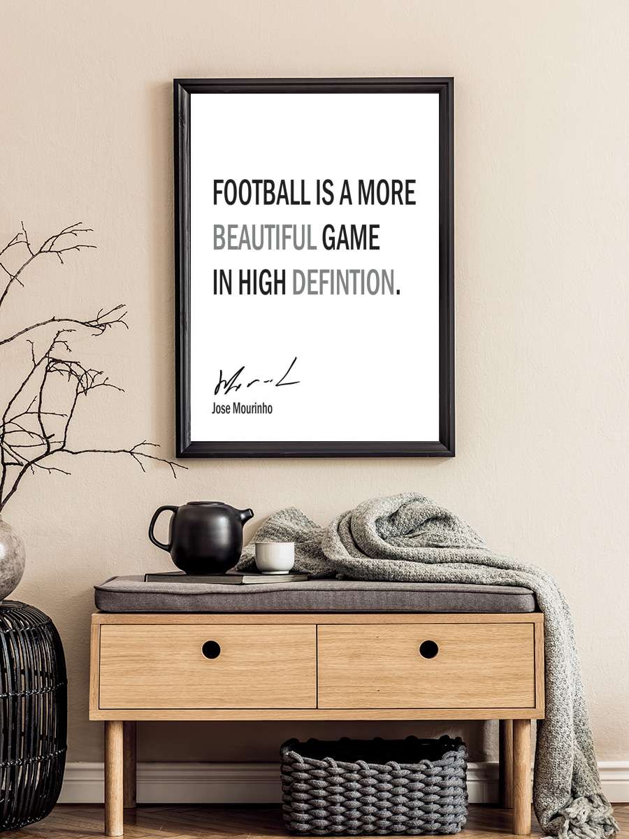 Jose Mourinho Quote Futbol Tablo Siyah Çerçeveli Futbolcu Poster Duvar Tablo