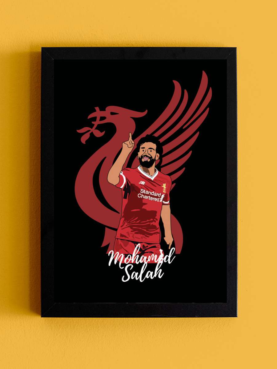 Salah Football Futbol Tablo Siyah Çerçeveli Futbolcu Poster Duvar Tablo