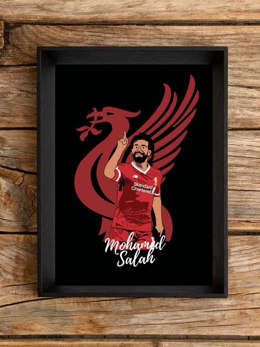 Salah Football Futbol Tablo Siyah Çerçeveli Futbolcu Poster Duvar Tablo