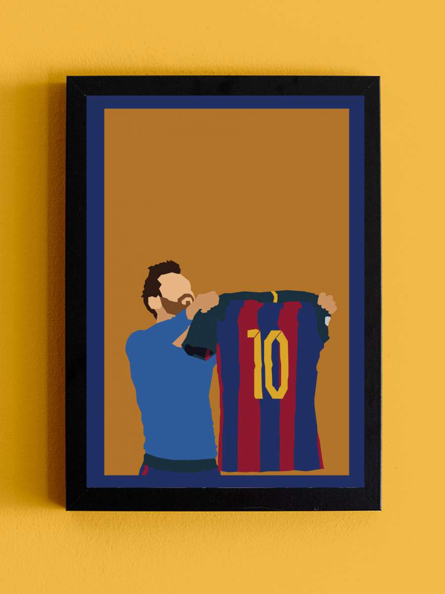 The goat Futbol Tablo Siyah Çerçeveli Futbolcu Poster Duvar Tablo