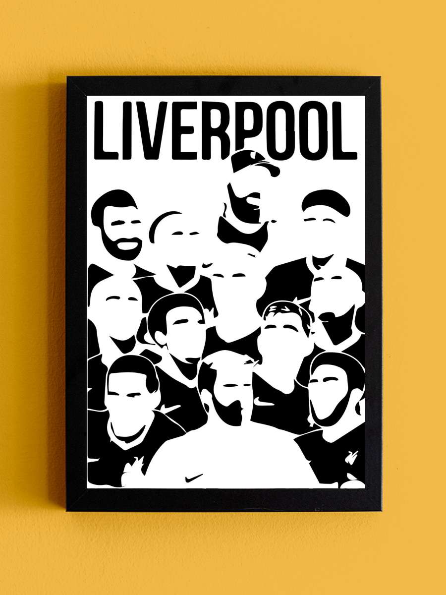 Liverpool Superstars Futbol Tablo Siyah Çerçeveli Futbolcu Poster Duvar Tablo