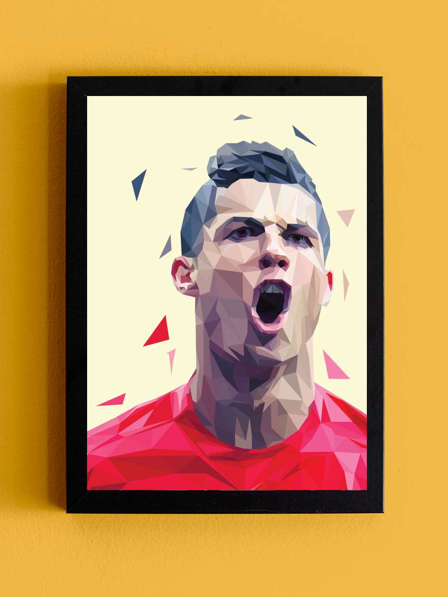 Ronaldo  Futbol Tablo Siyah Çerçeveli Futbolcu Poster Duvar Tablo