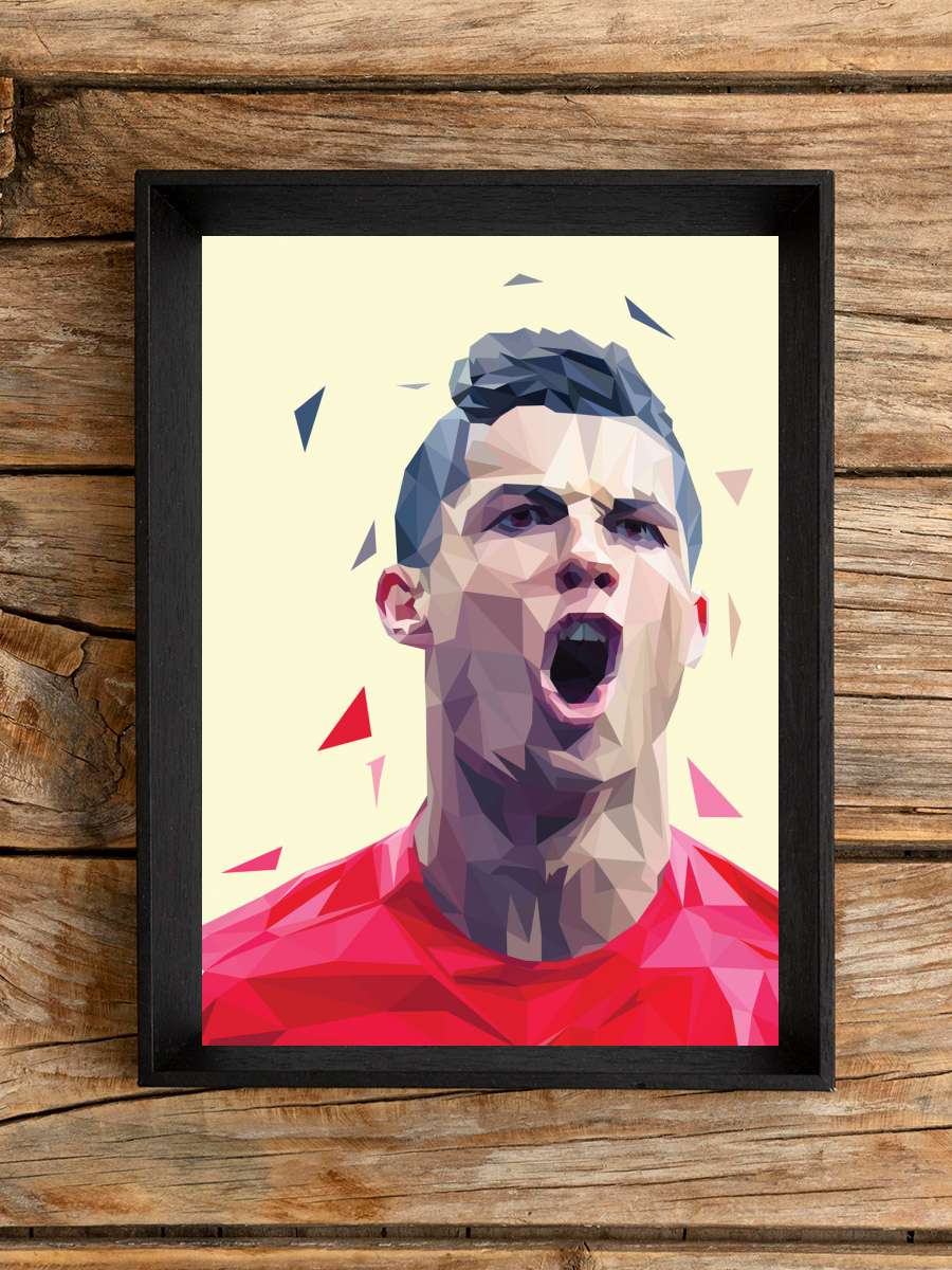 Ronaldo  Futbol Tablo Siyah Çerçeveli Futbolcu Poster Duvar Tablo