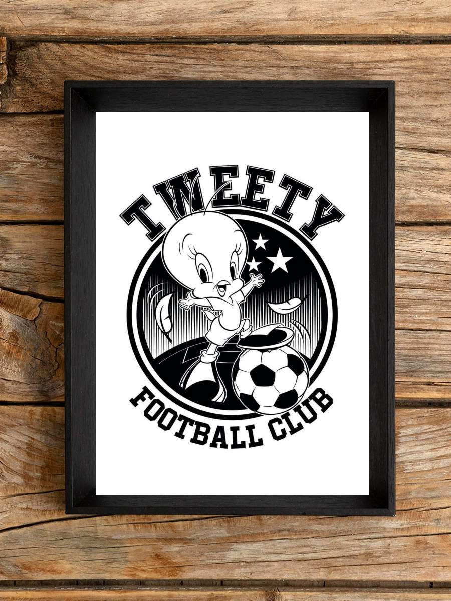 Tweety - Football club Futbol Tablo Siyah Çerçeveli Futbolcu Poster Duvar Tablo